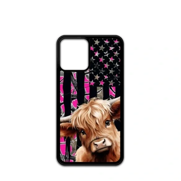 Highland Cow Pink Camo Phone Case - Picture 8 of 9